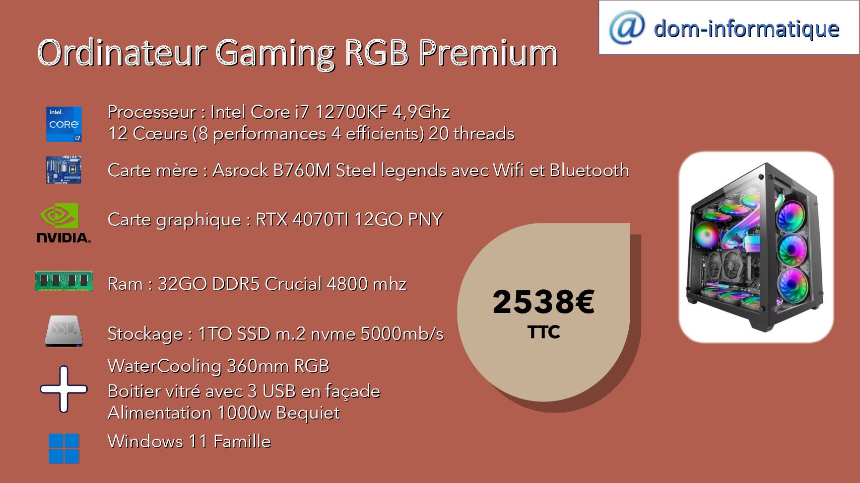 Tour Assemblée Gaming RGB Premium